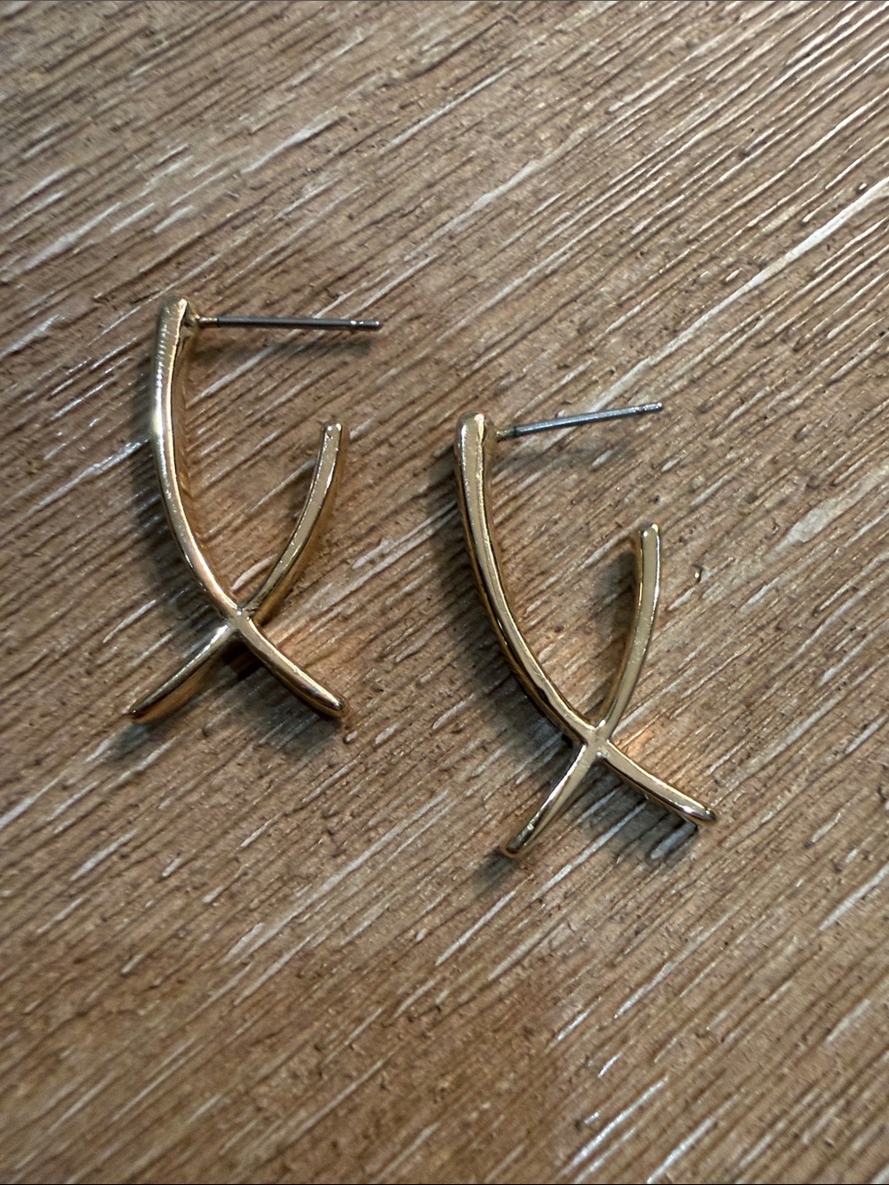 Park Lane Gold Crisscross Arc Stud Earrings